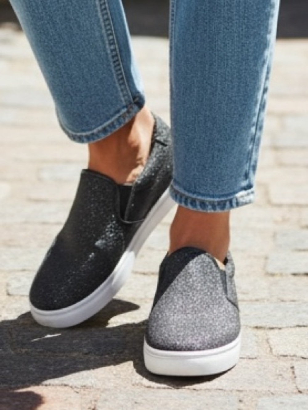 Sparkly black sneakers size 9
